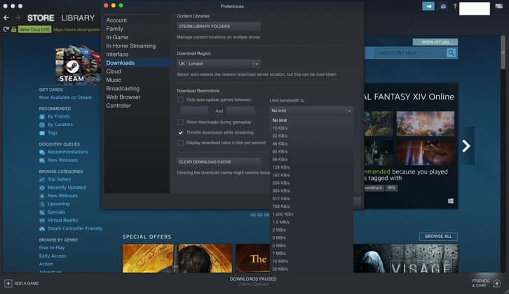 steam download cache