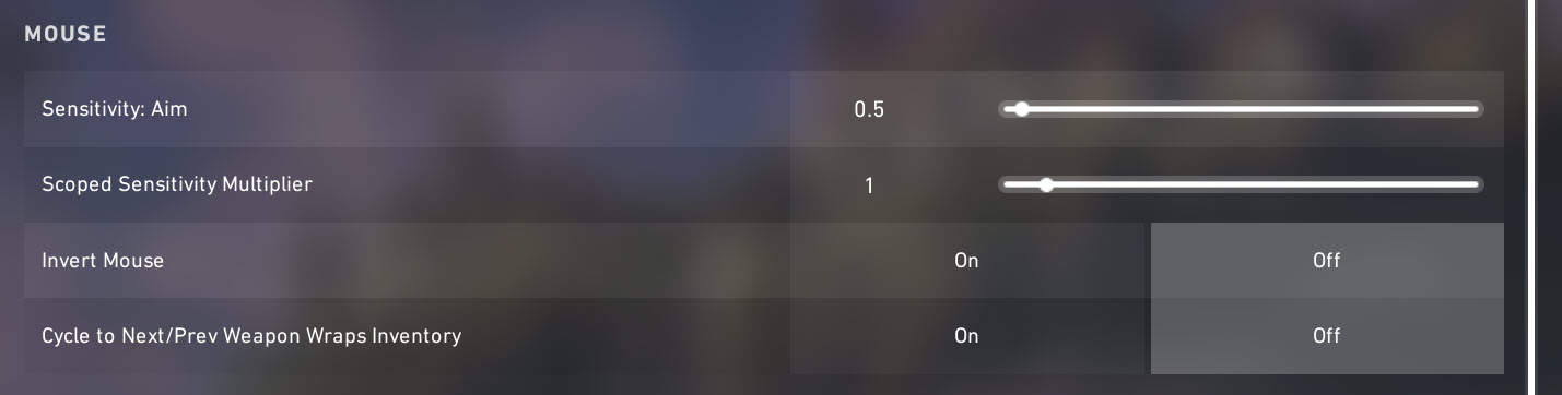 VALORANT Mouse Settings